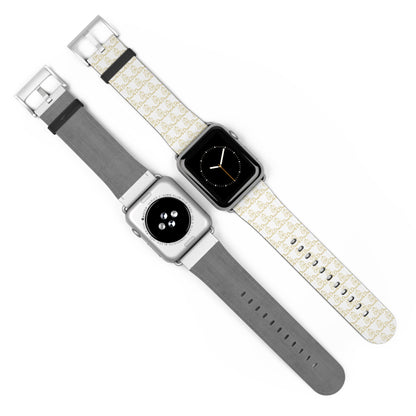 Watch Band - White Wrist Band with Druvs Monogram