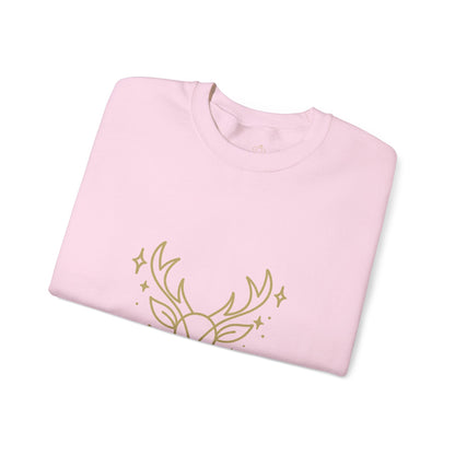 Minimalist Gold Reindeer Sweatshirt – Elegant Holiday Sweater