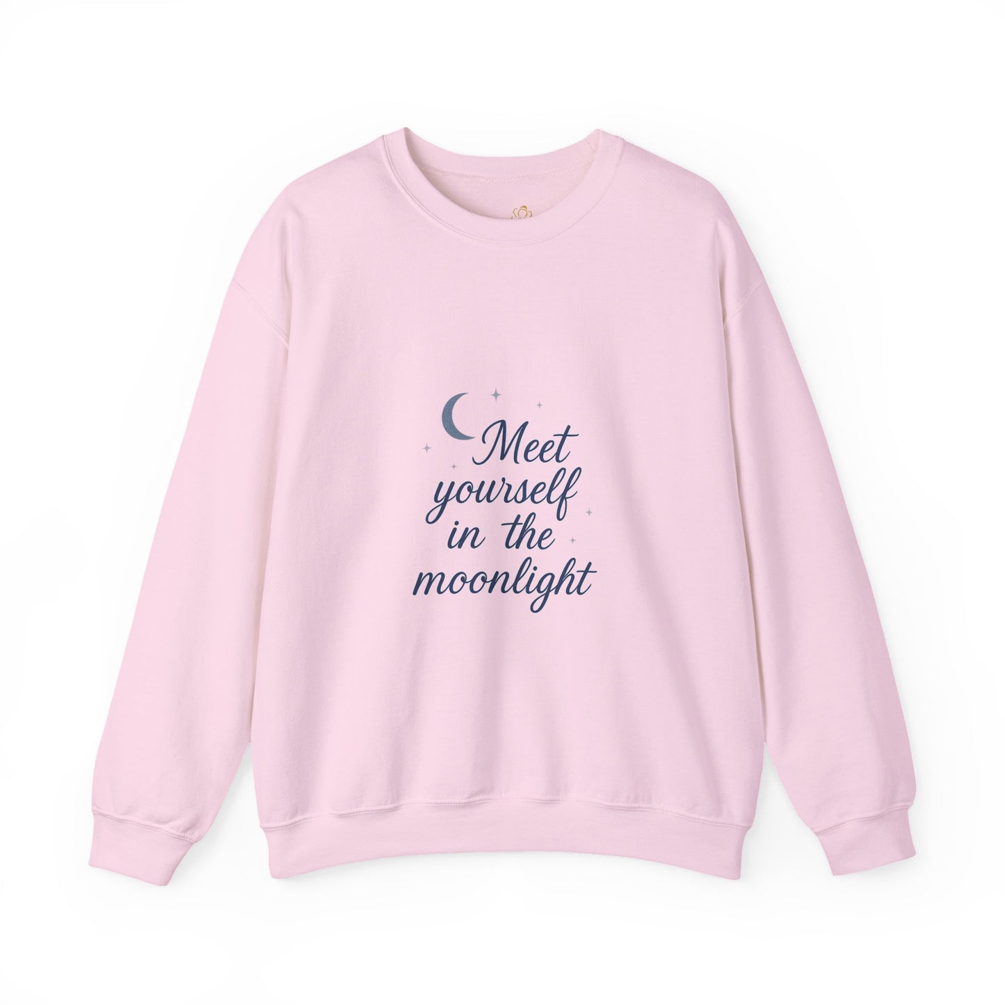 Meet Yourself in the Moonlight – Self-Reflection Quote Sweatshirt (Unisex)