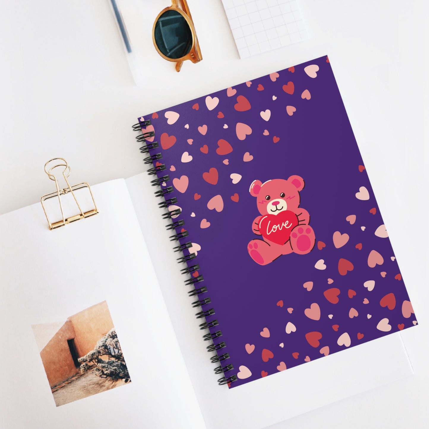 Purple Hearts Spiral Notebook