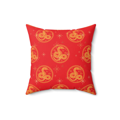 Chinese New Year 2025 Snake Cushion – Lunar New Year Throw Pillow for Prosperity & Luck