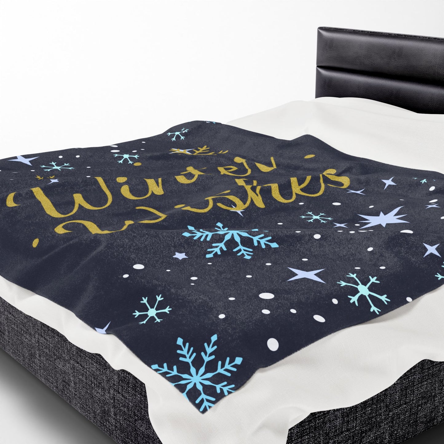 Winter Wishes Sherpa Blanket – Cozy Fleece Throw for Christmas & Winter Decor