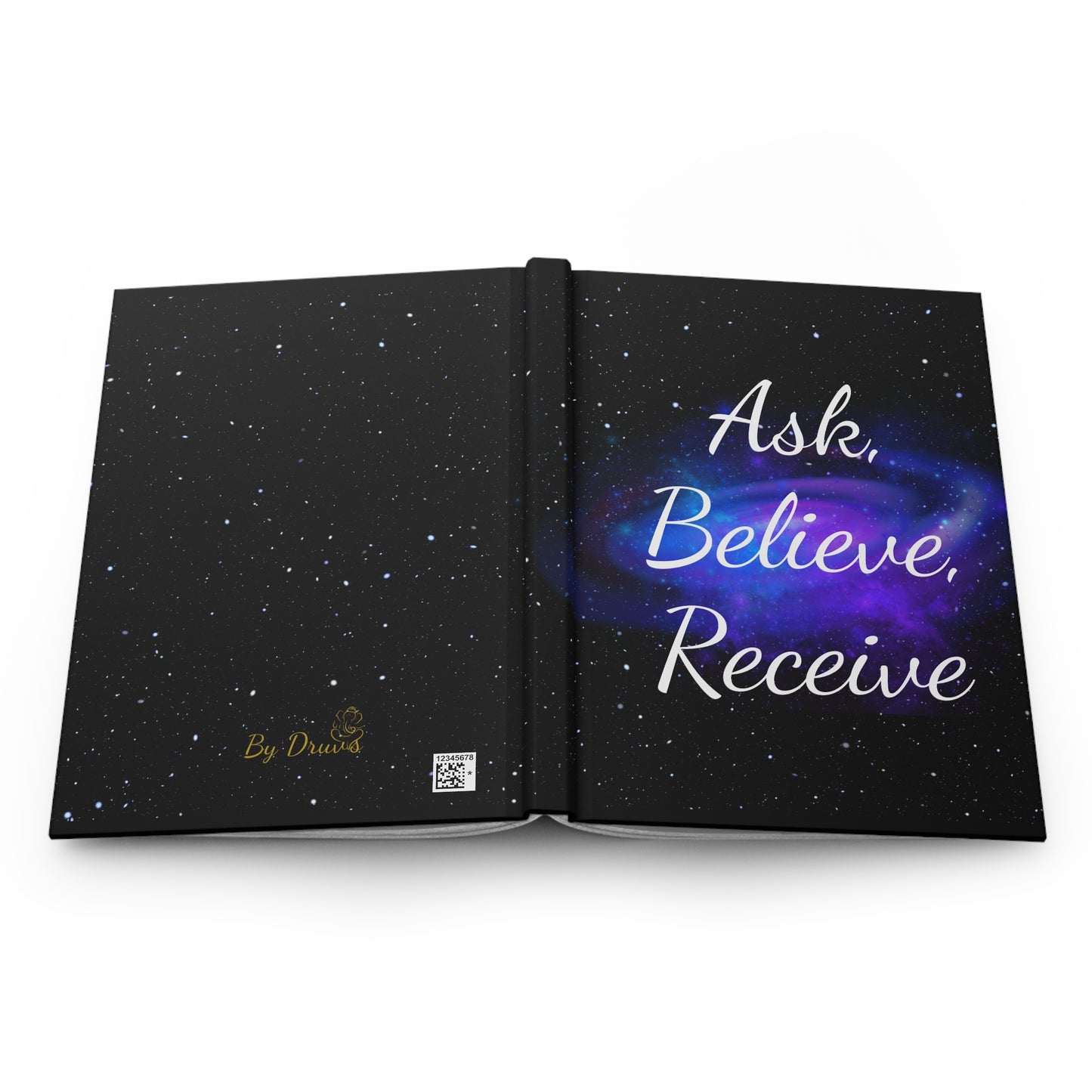 Hardcover Journal - Ask, Believe, Receive, Law of Attraction, Positive Mindset