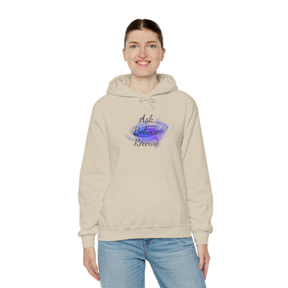 Ask Believe Receive Hoodie | Spiritual Manifestation Sweatshirt for Meditation & Mindfulness