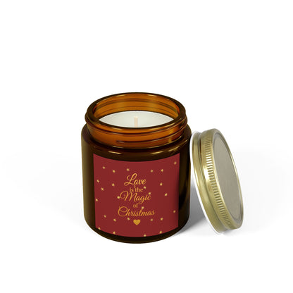 Love is the Magic of Christmas – Festive Red & Gold Scented Candle