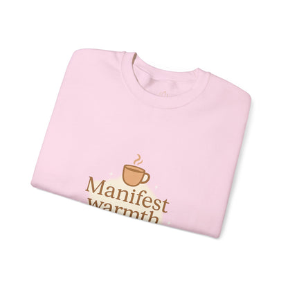 Manifest Warmth, Sip Peace – Cozy Winter Affirmation Sweatshirt (Unisex)