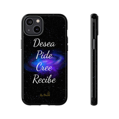 Funda para Móvil, Desea, Pide, Cree, Recibe, Ley de Atracción, Pensamiento Positivo,  iPhone, Samsung, Google Pixel, Carcasa para movil