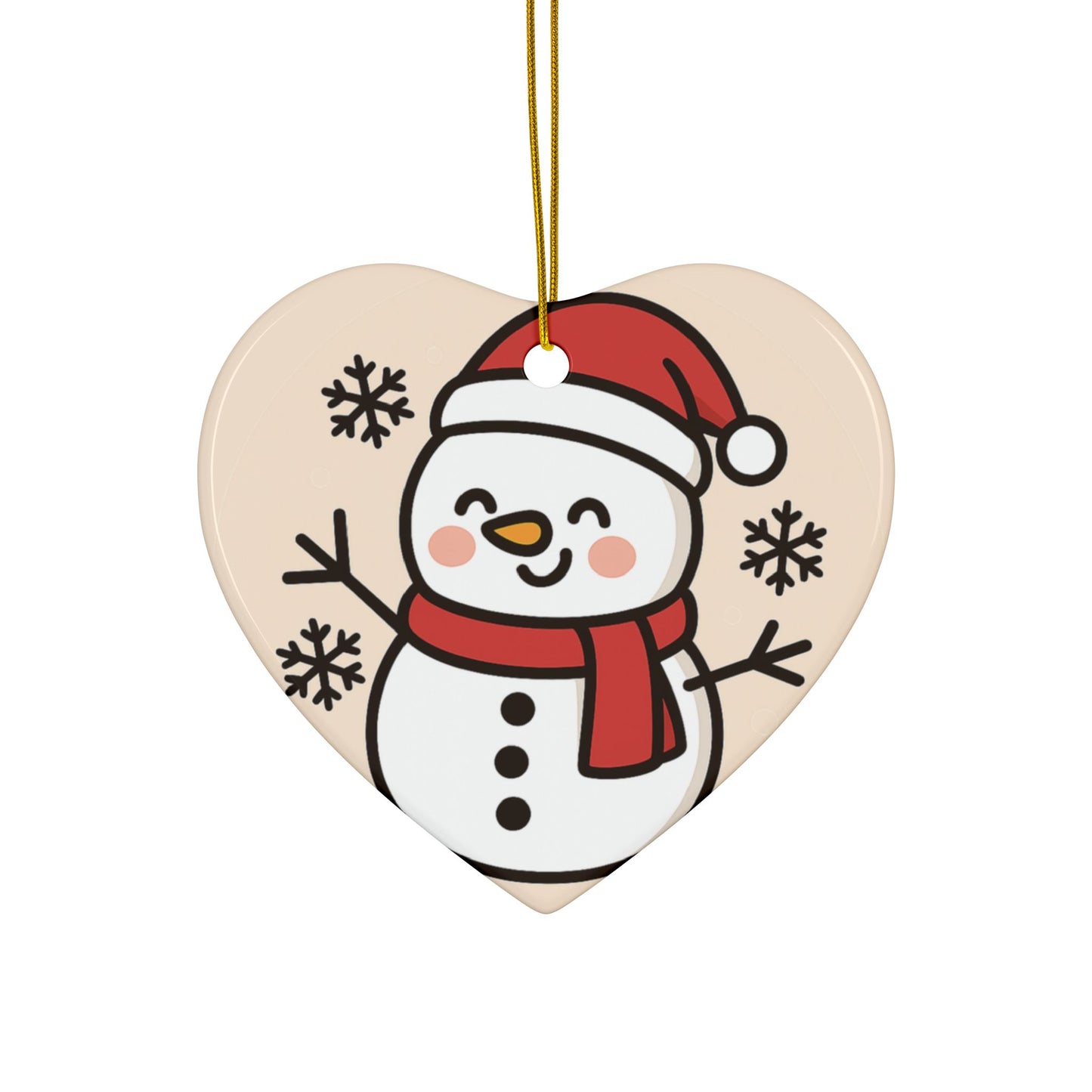 Smiling Snowman Ceramic Ornament – Cute Holiday Tree Décor for Kids & Families