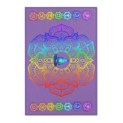 Rainbow Chakra Mandala Area Rug – Sacred Energy Floor Mat