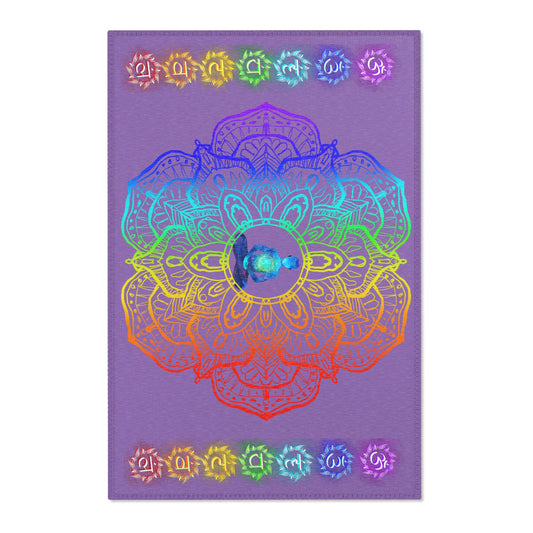 Rainbow Chakra Mandala Area Rug – Sacred Energy Floor Mat