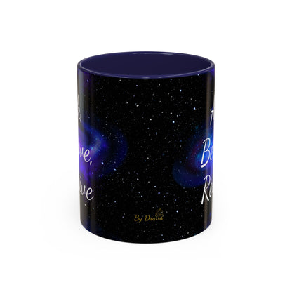 Ask. Believe. Receive. Two-Tone Mug – Cosmic Affirmation Coffee Cup