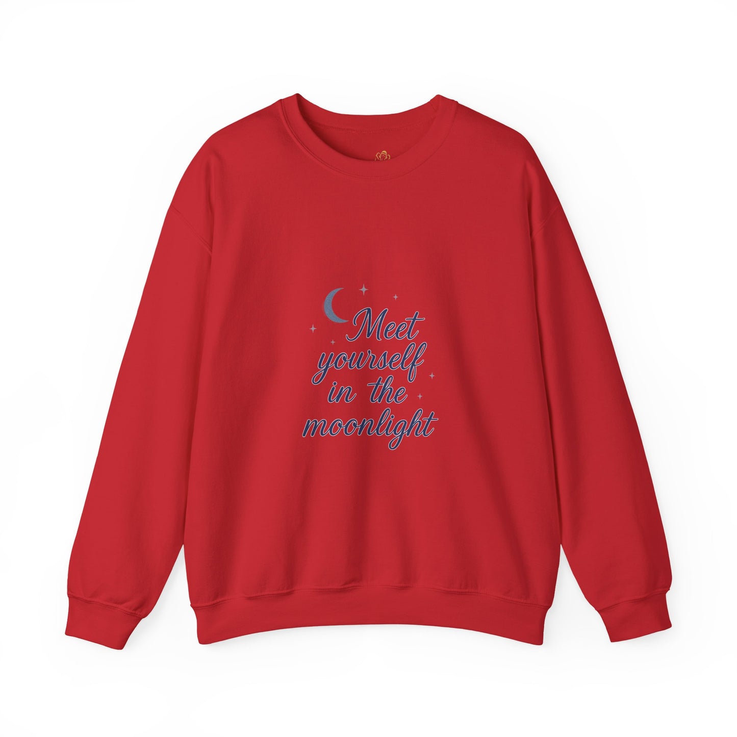 Meet Yourself in the Moonlight – Self-Reflection Quote Sweatshirt (Unisex)