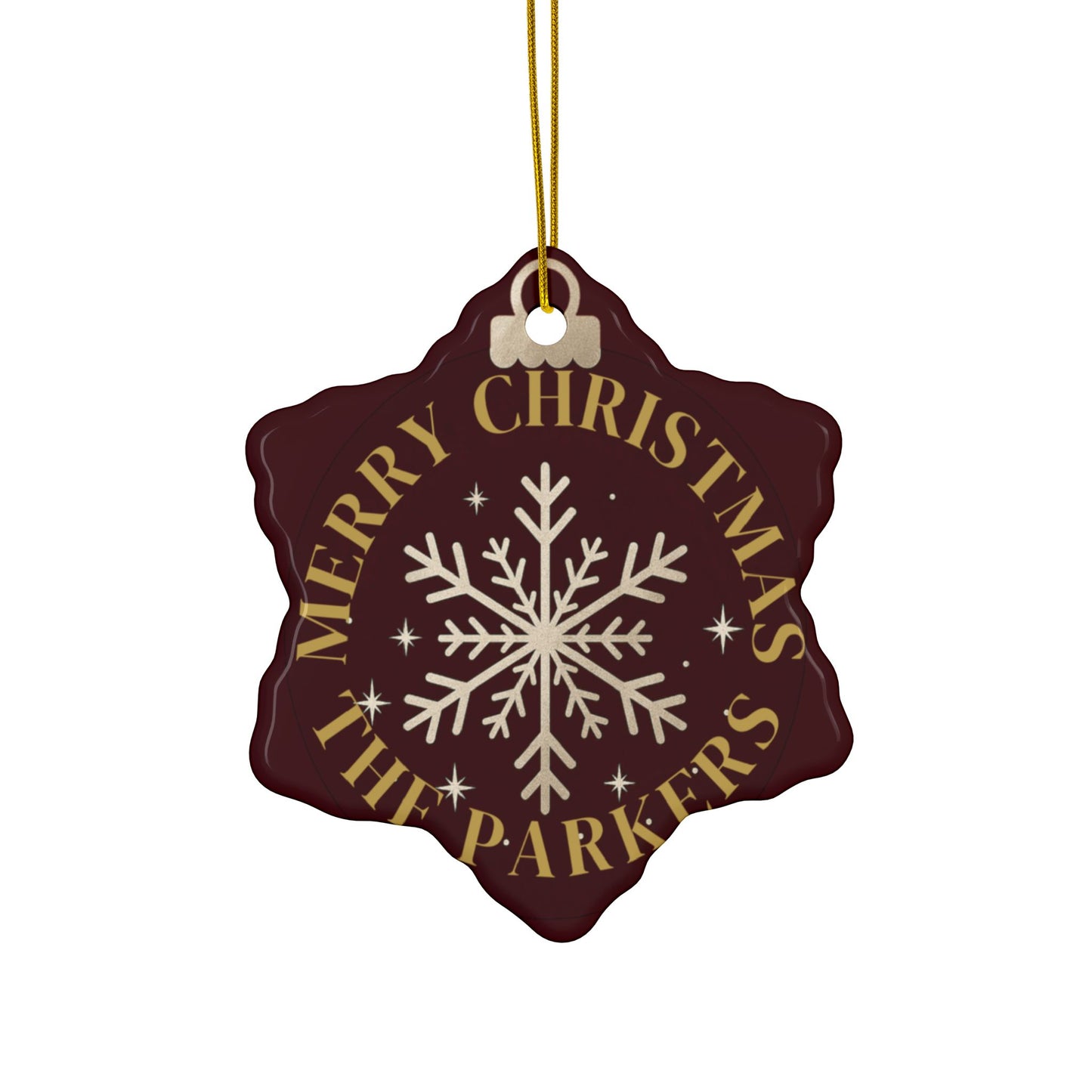 Personalized Snowflake Christmas Ornament – Custom Family Name Holiday Decoration