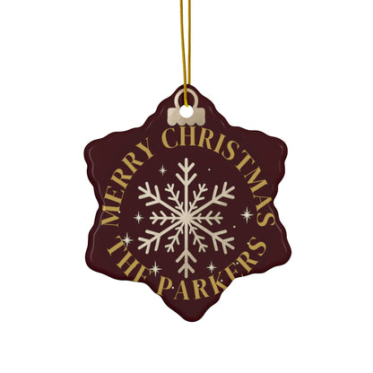 Personalized Snowflake Christmas Ornament – Custom Family Name Holiday Decoration