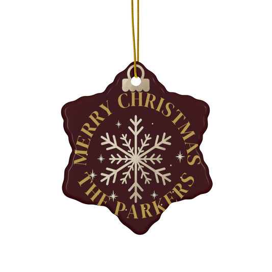 Personalized Snowflake Christmas Ornament – Custom Family Name Holiday Decoration