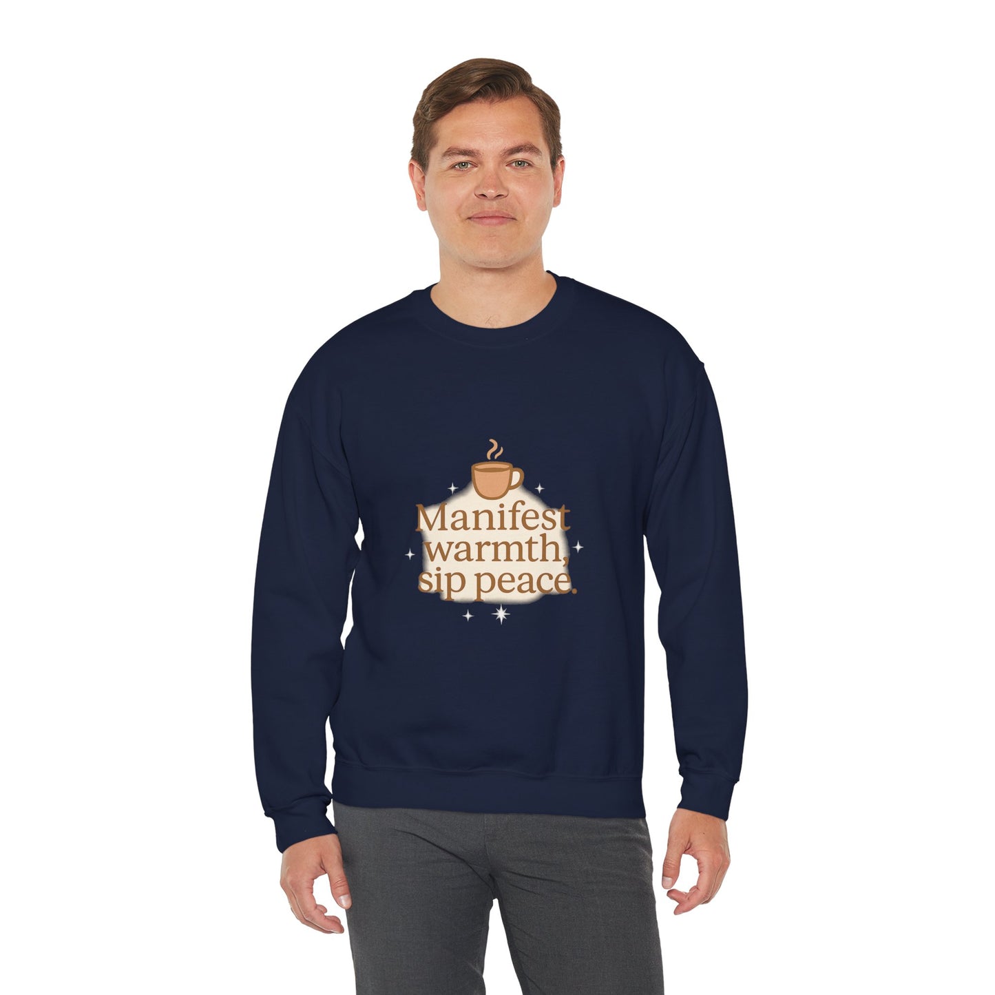 Manifest Warmth, Sip Peace – Cozy Winter Affirmation Sweatshirt (Unisex)