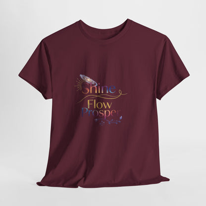 Shine Flow Prosper T-Shirt – Cosmic Manifestation Tee by Druvs