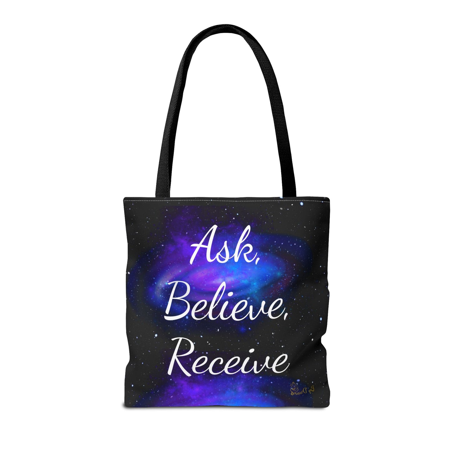 Ask Believe Receive Tote Bag – Manifestation Galaxy Shopper by Druvs