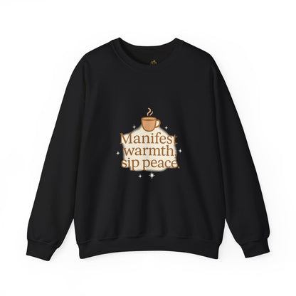 Manifest Warmth, Sip Peace – Cozy Winter Affirmation Sweatshirt (Unisex)