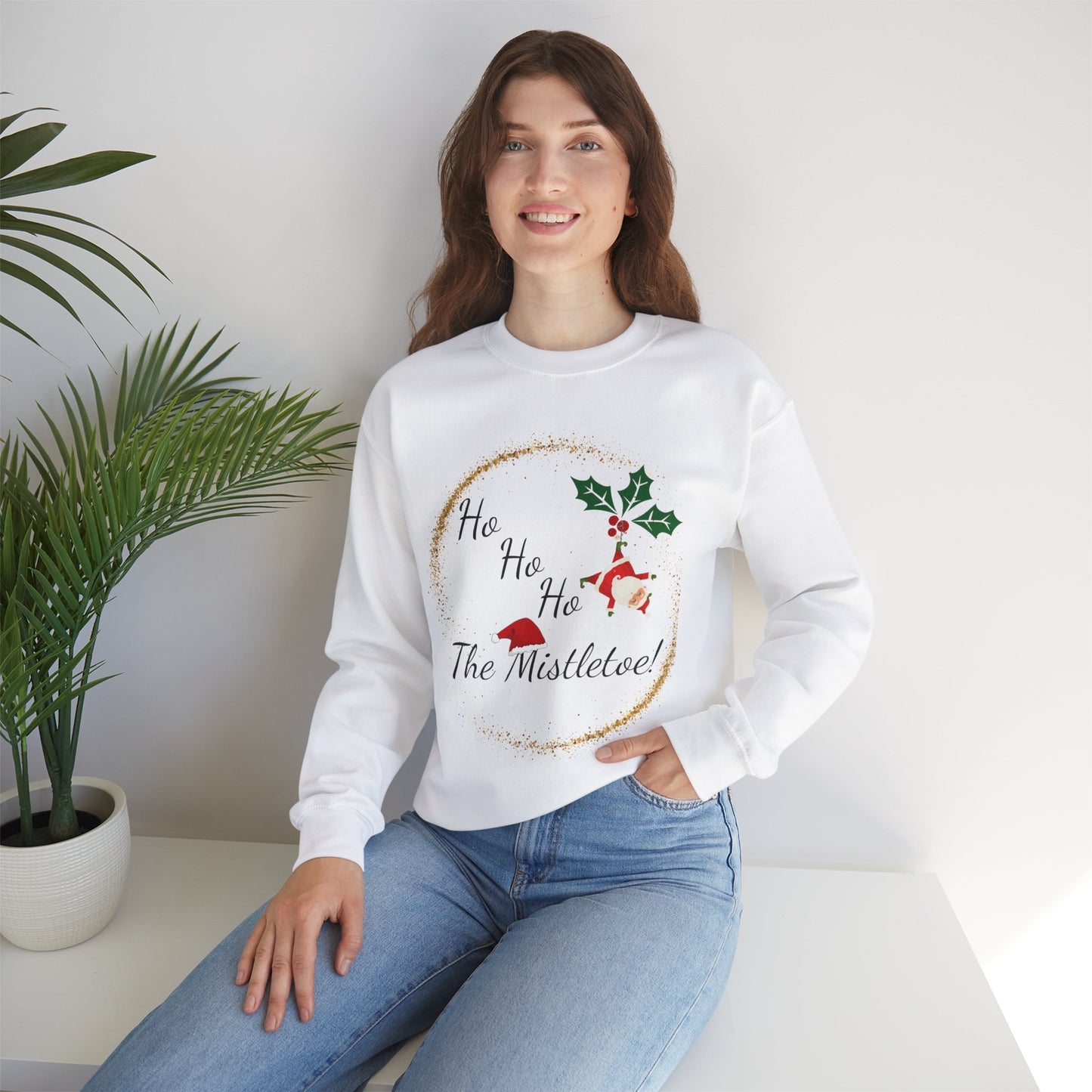 Christmas Sweatshirt, Unisex Sweater, Holiday Season, Mistletoe Sweatshirt, Ugly Christmas Sweater, Winter Season, Ho Ho Ho, Mistletoe