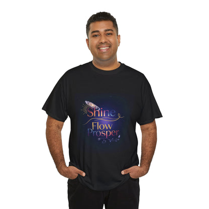 Shine Flow Prosper T-Shirt – Cosmic Manifestation Tee by Druvs