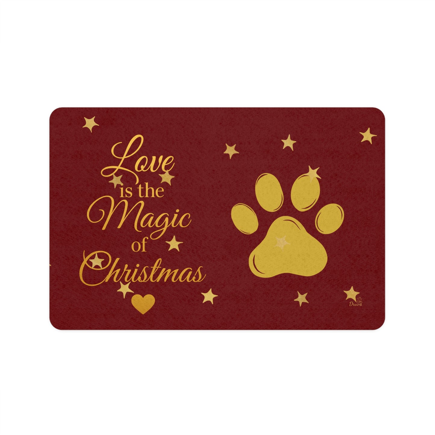 Personalized Pet Food Mat – Love is the Magic of Christmas