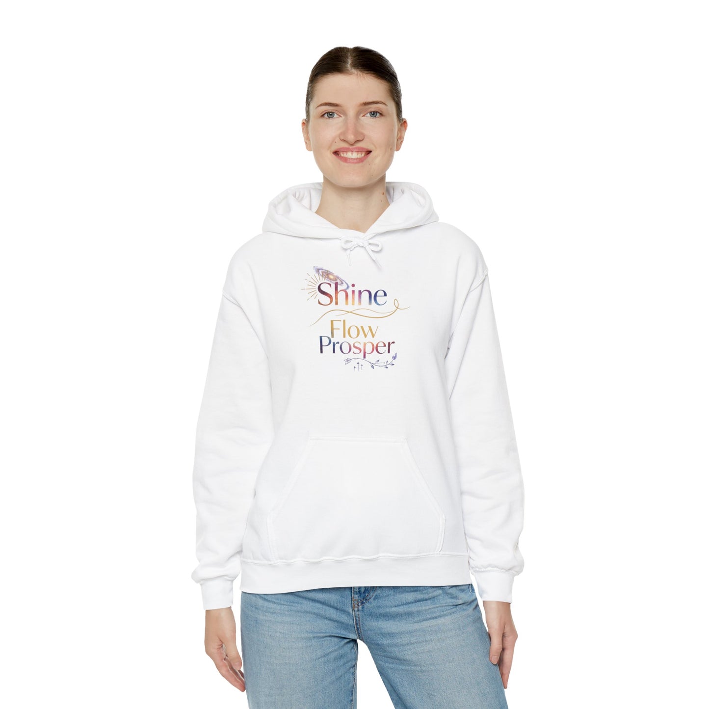 Shine Flow Prosper – Spiritual Manifestation Hoodie