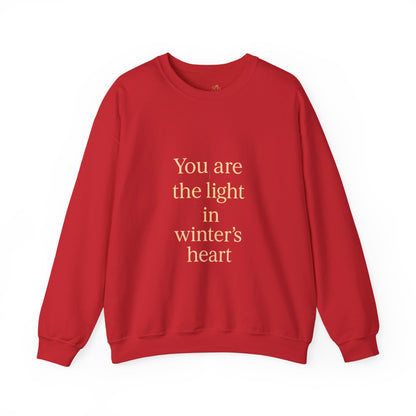 You Are the Light in Winter’s Heart – Inspirational Quote Sweatshirt (Unisex)