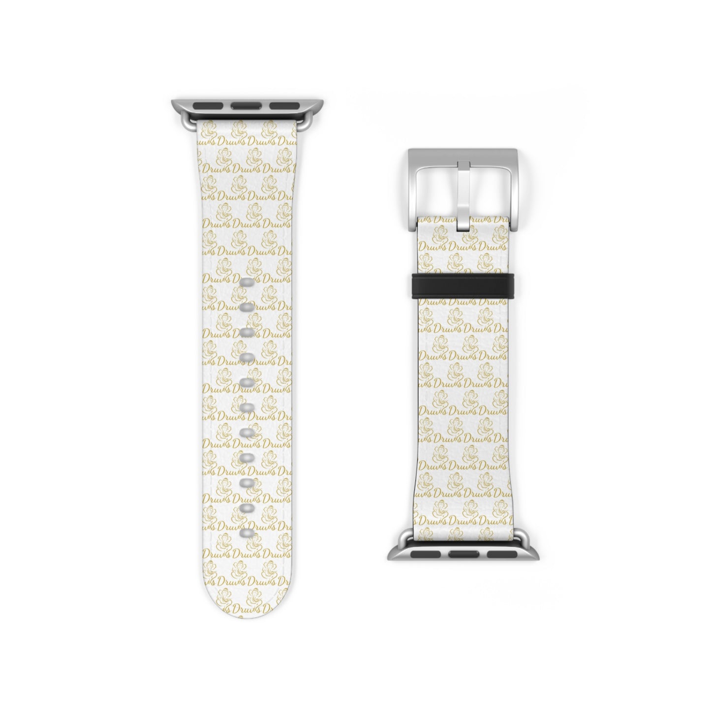 Watch Band - White Wrist Band with Druvs Monogram