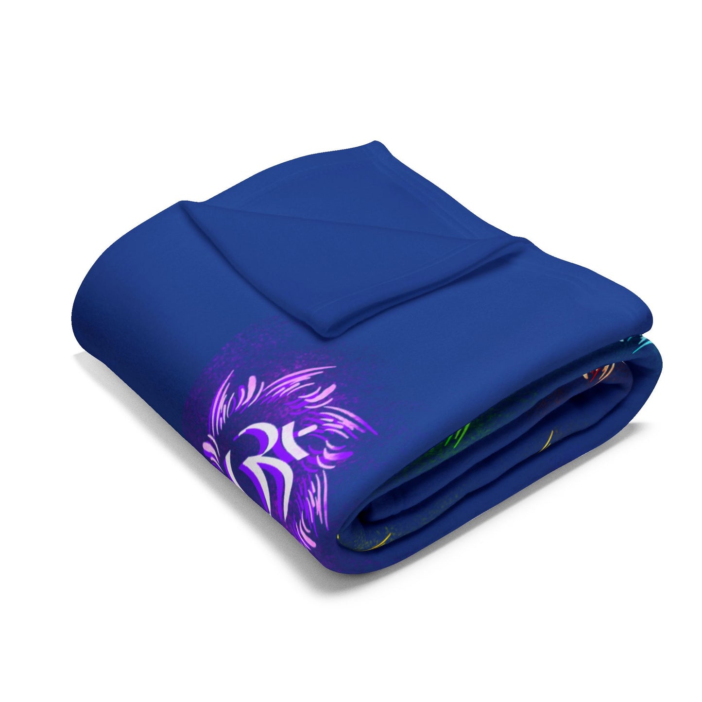 Chakra Meditation Fleece Blanket – Rainbow Energy Silhouette on Mandala | Druvs