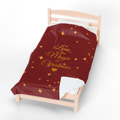 Love is the Magic of Christmas – Velveteen Throw Blanket
