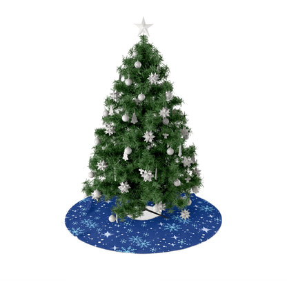 Blue Snowfall Christmas Tree Skirt – Druvs Winter Wonderland Edition
