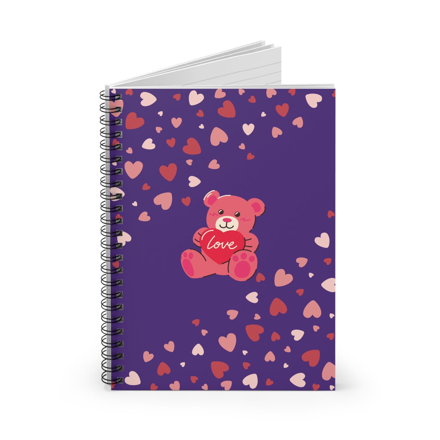 Purple Hearts Spiral Notebook