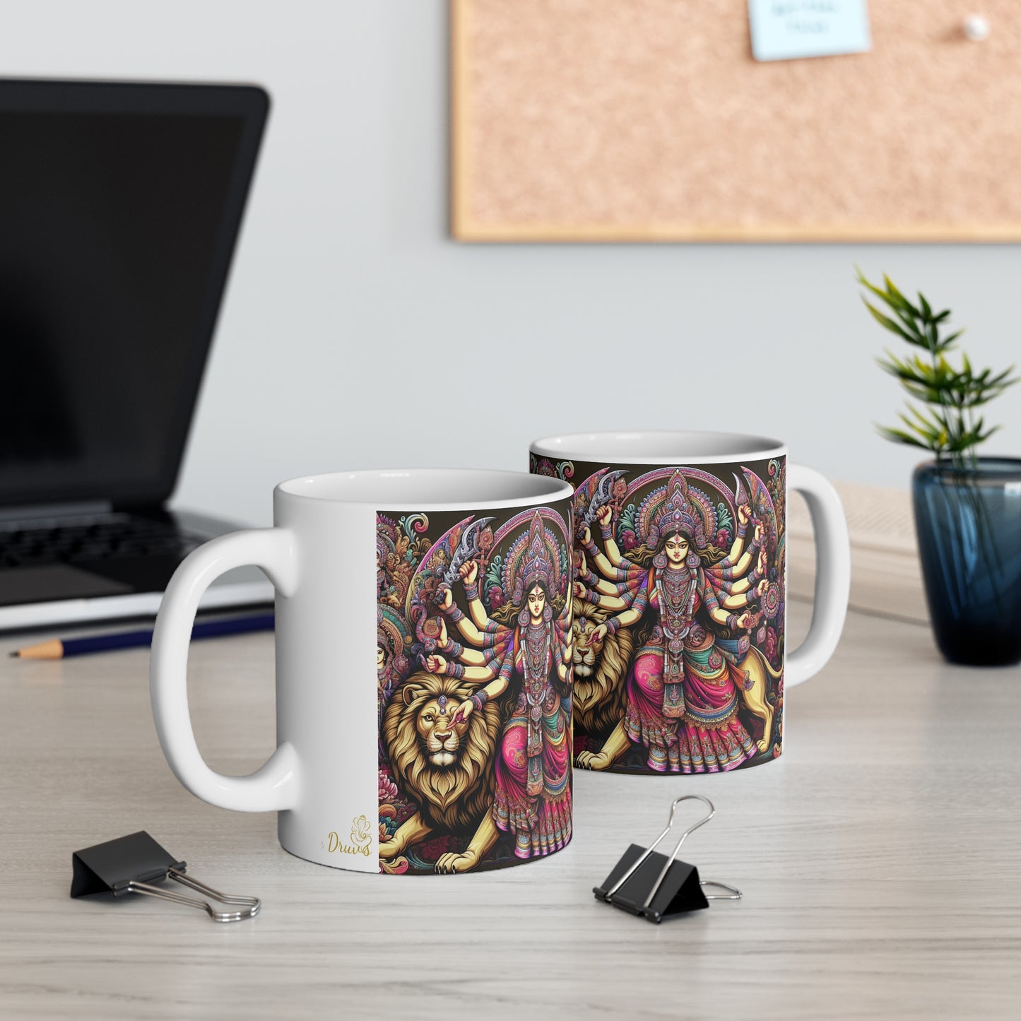 Durga Maa Design Mug 11oz, Navratri Celebrations, Diwali, Indian Festivals