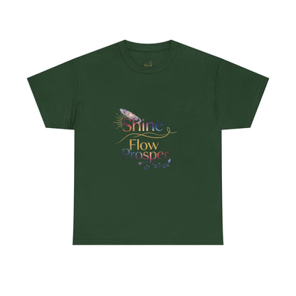 Shine Flow Prosper T-Shirt – Cosmic Manifestation Tee by Druvs