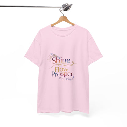 Shine Flow Prosper T-Shirt – Cosmic Manifestation Tee by Druvs