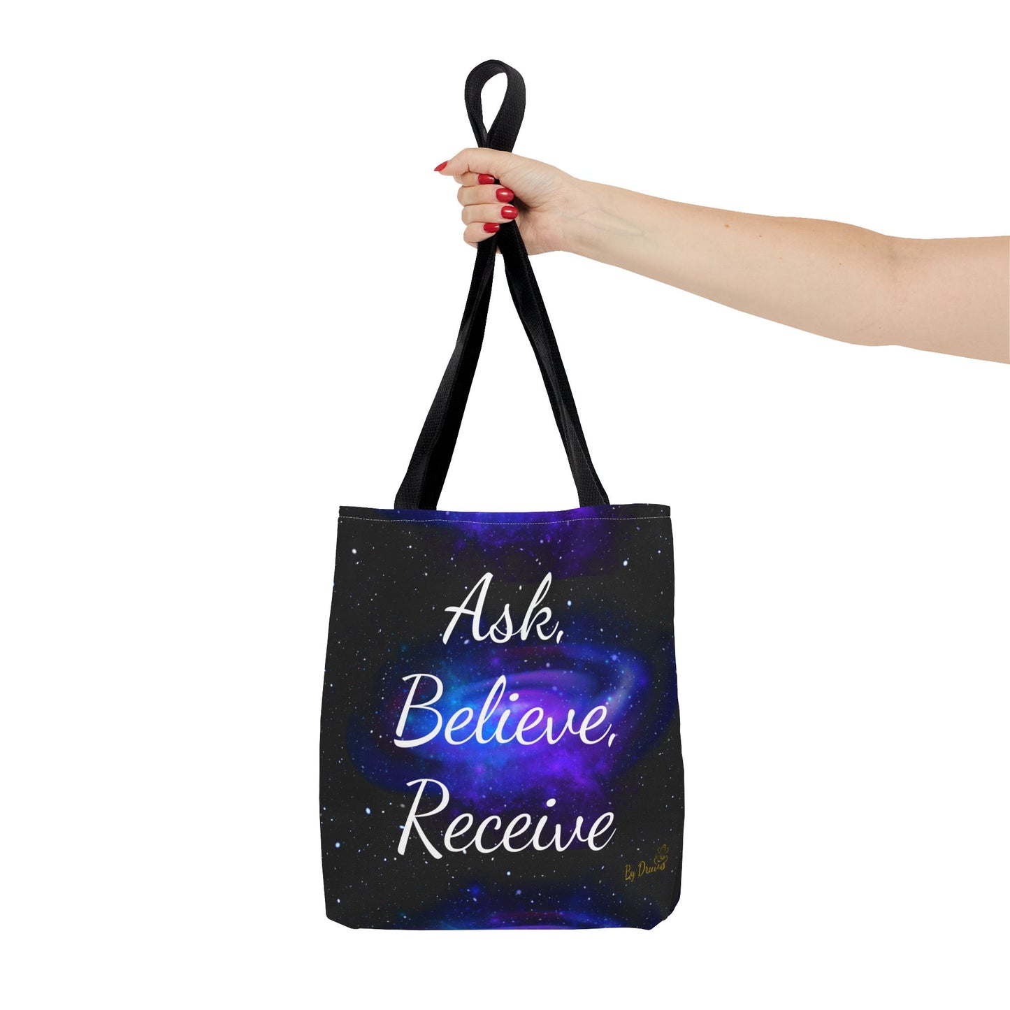 Ask Believe Receive Tote Bag – Manifestation Galaxy Shopper by Druvs