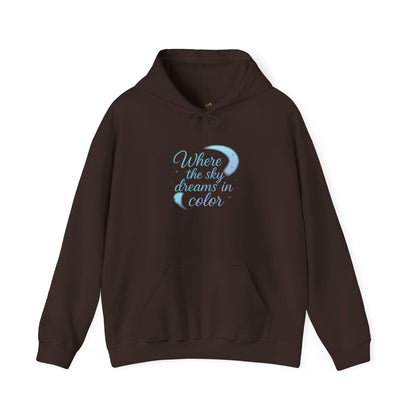 Where the Sky Dreams in Color – Cosmic Moon Hoodie