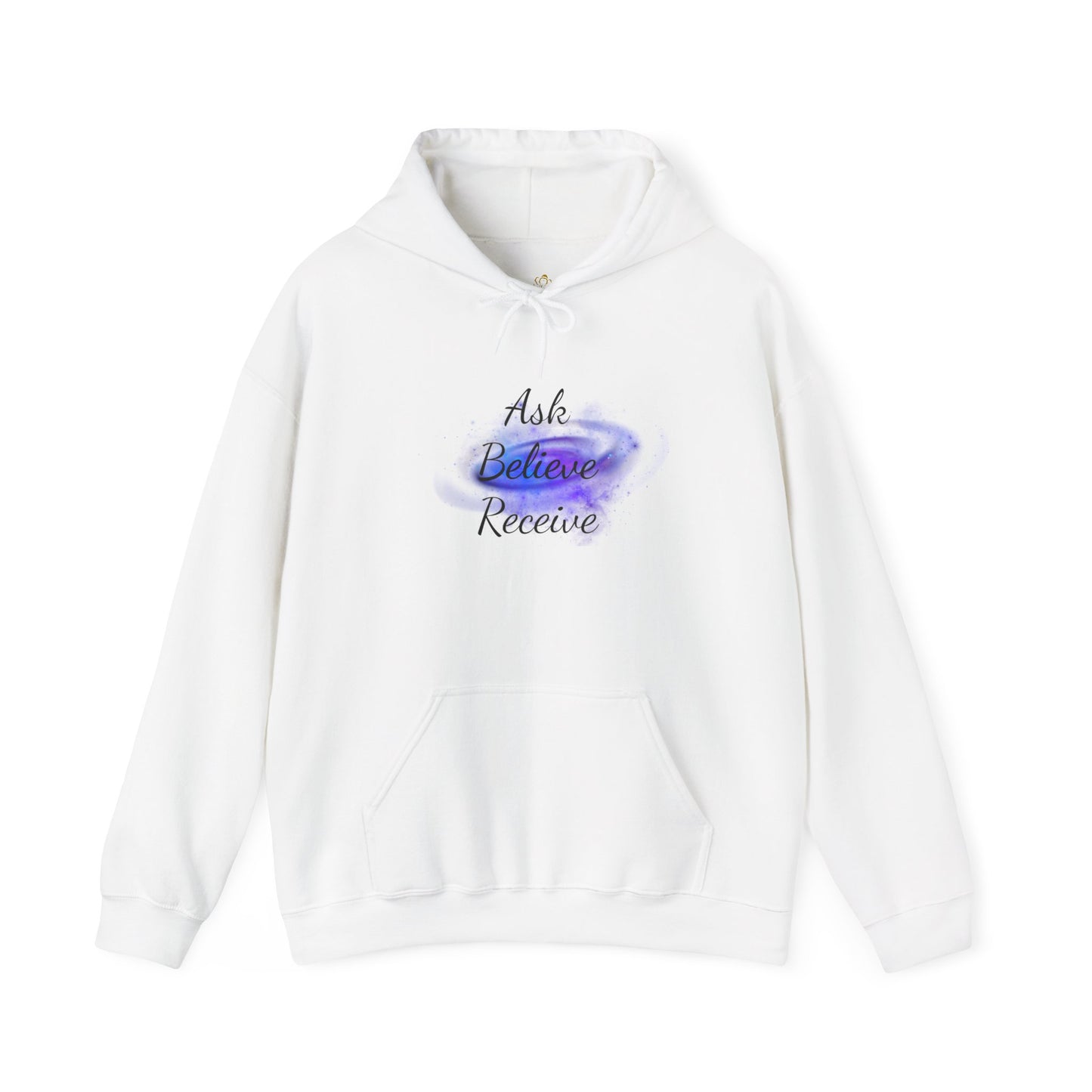 Ask Believe Receive Hoodie | Spiritual Manifestation Sweatshirt for Meditation & Mindfulness