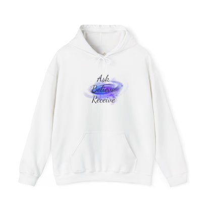 Ask Believe Receive Hoodie | Spiritual Manifestation Sweatshirt for Meditation & Mindfulness