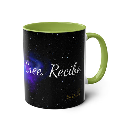 Elegante taza   "Desea, Pide, Cree, Recibe", afirmación de la ley de la atracción, ideas de regalos, frases inspiradoras.