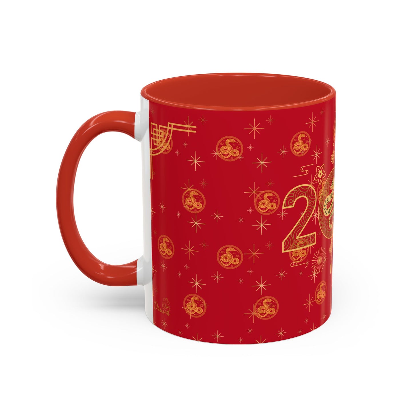 2025 Chinese New Year Mug – Year of the Snake Red & Gold Ceramic Cup