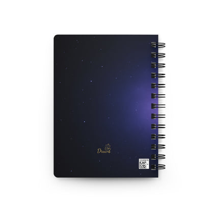 Shine Flow Prosper Journal – Cosmic Manifestation Spiral Notebook by Druvs