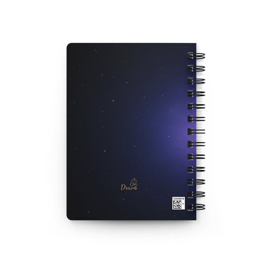 Shine Flow Prosper Journal – Cosmic Manifestation Spiral Notebook by Druvs