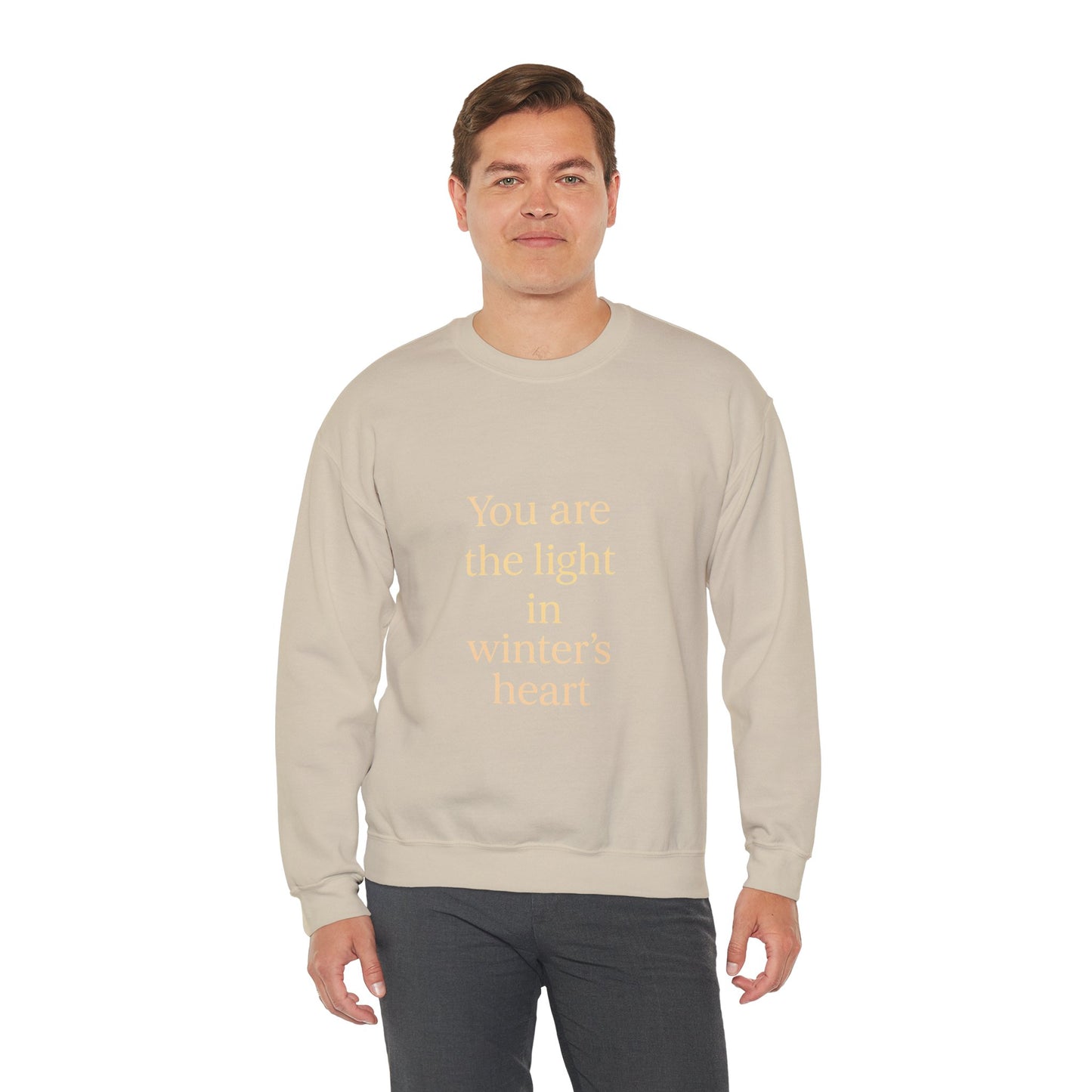 You Are the Light in Winter’s Heart – Inspirational Quote Sweatshirt (Unisex)