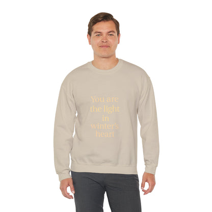 You Are the Light in Winter’s Heart – Inspirational Quote Sweatshirt (Unisex)