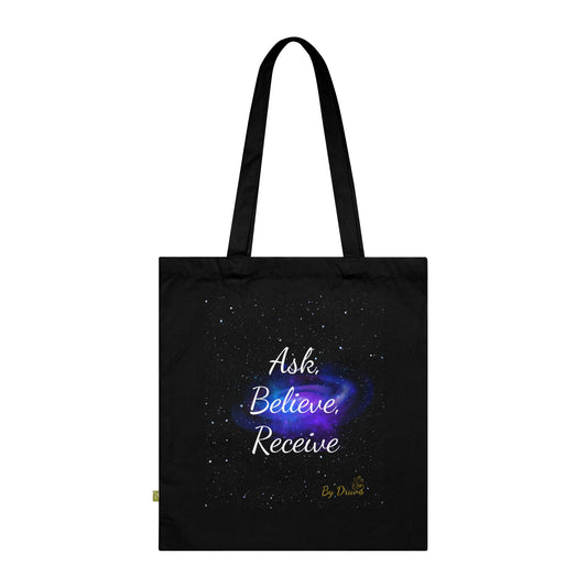 Organic Cotton Tote Bag - Ask Believe Receive, Law of Attraction