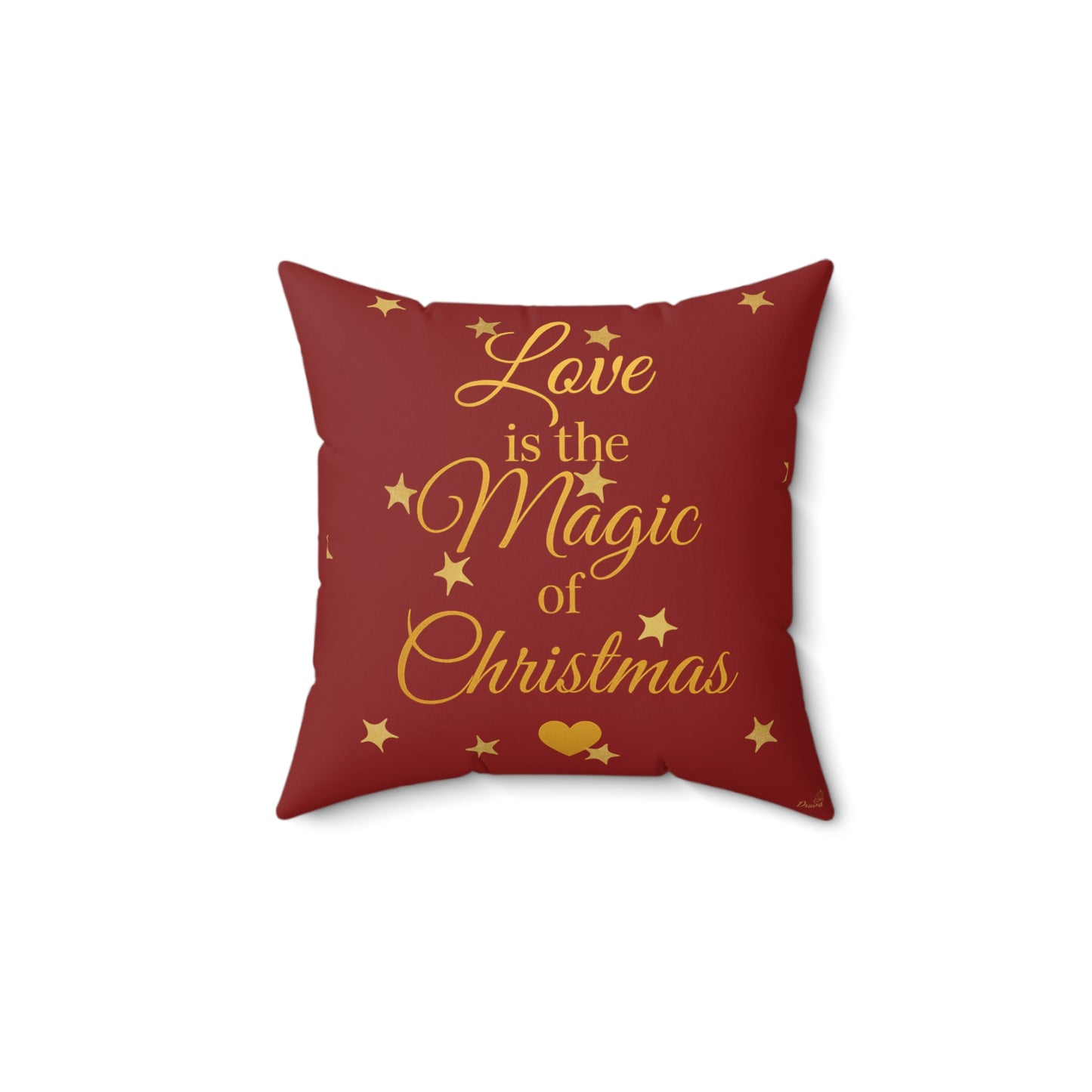 Love is the Magic of Christmas Cushion – Festive Red Throw Pillow