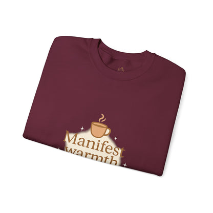 Manifest Warmth, Sip Peace – Cozy Winter Affirmation Sweatshirt (Unisex)