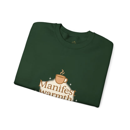 Manifest Warmth, Sip Peace – Cozy Winter Affirmation Sweatshirt (Unisex)